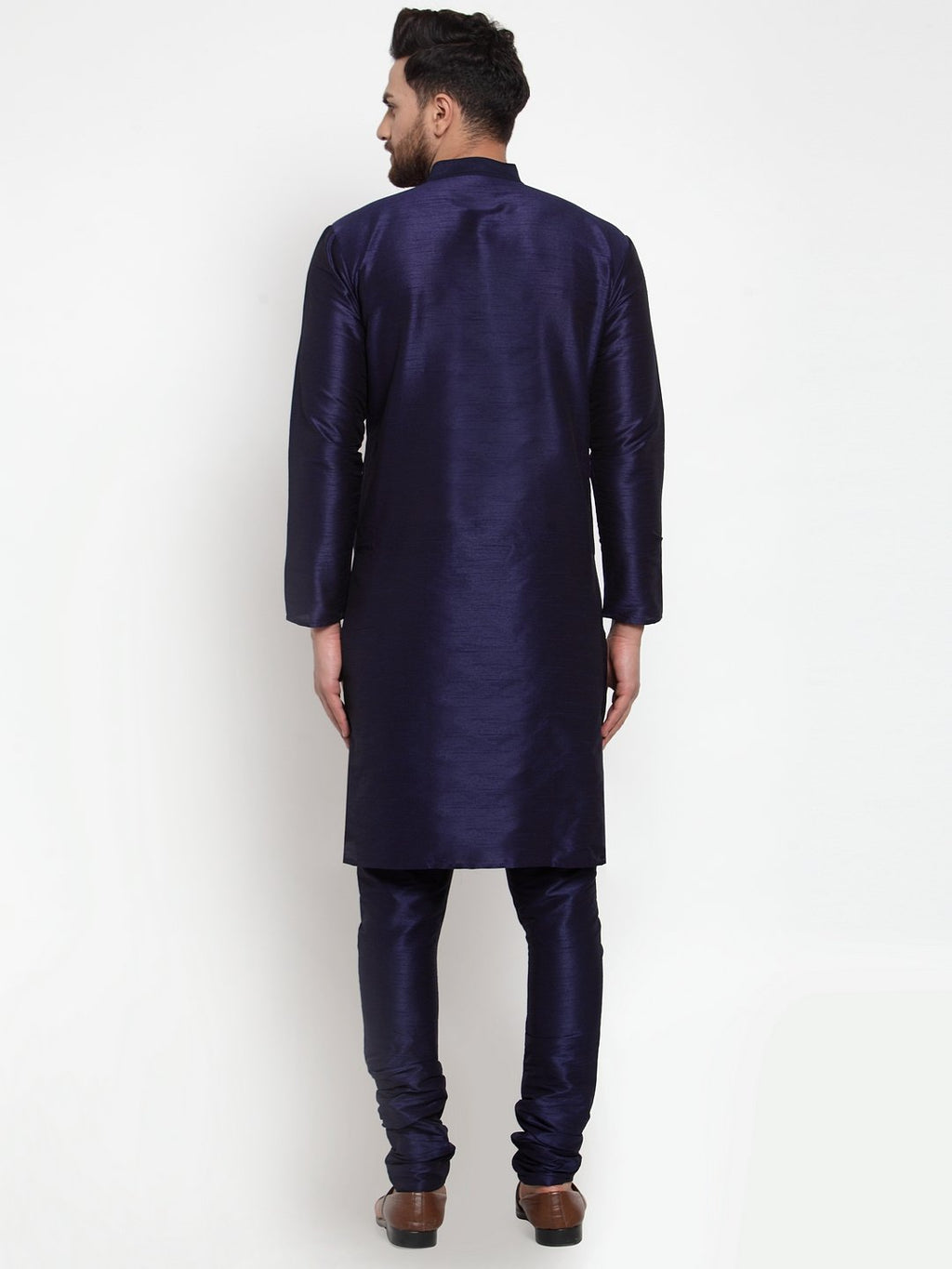 Jompers Men Navy-Blue Solid Kurta with Churidar - Distacart