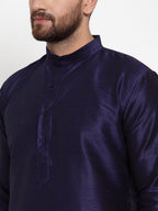 Jompers Men Navy-Blue Solid Kurta with Churidar - Distacart