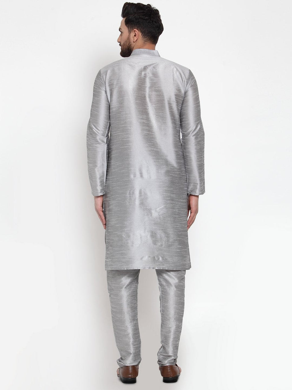 Jompers Men Silver Solid Kurta with Churidar - Distacart