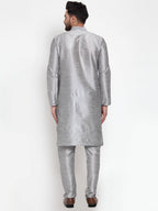 Jompers Men Silver Solid Kurta with Churidar - Distacart