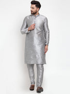 Jompers Men Silver Solid Kurta with Churidar - Distacart
