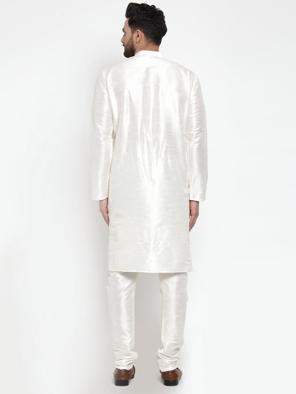 Jompers Men White Solid Kurta with Churidar - Distacart