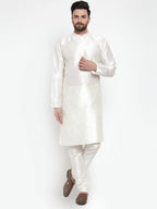 Jompers Men White Solid Kurta with Churidar - Distacart