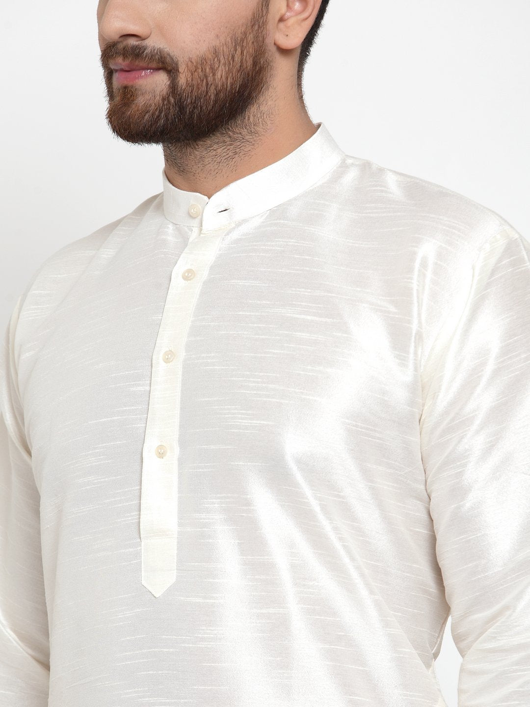 Jompers Men White Solid Kurta with Churidar - Distacart