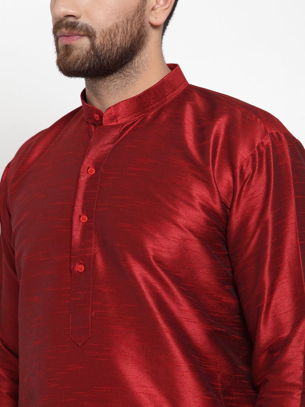 Jompers Men Maroon Solid Kurta with Churidar - Distacart