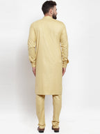 Jompers Men Beige Solid Kurta Only - Distacart