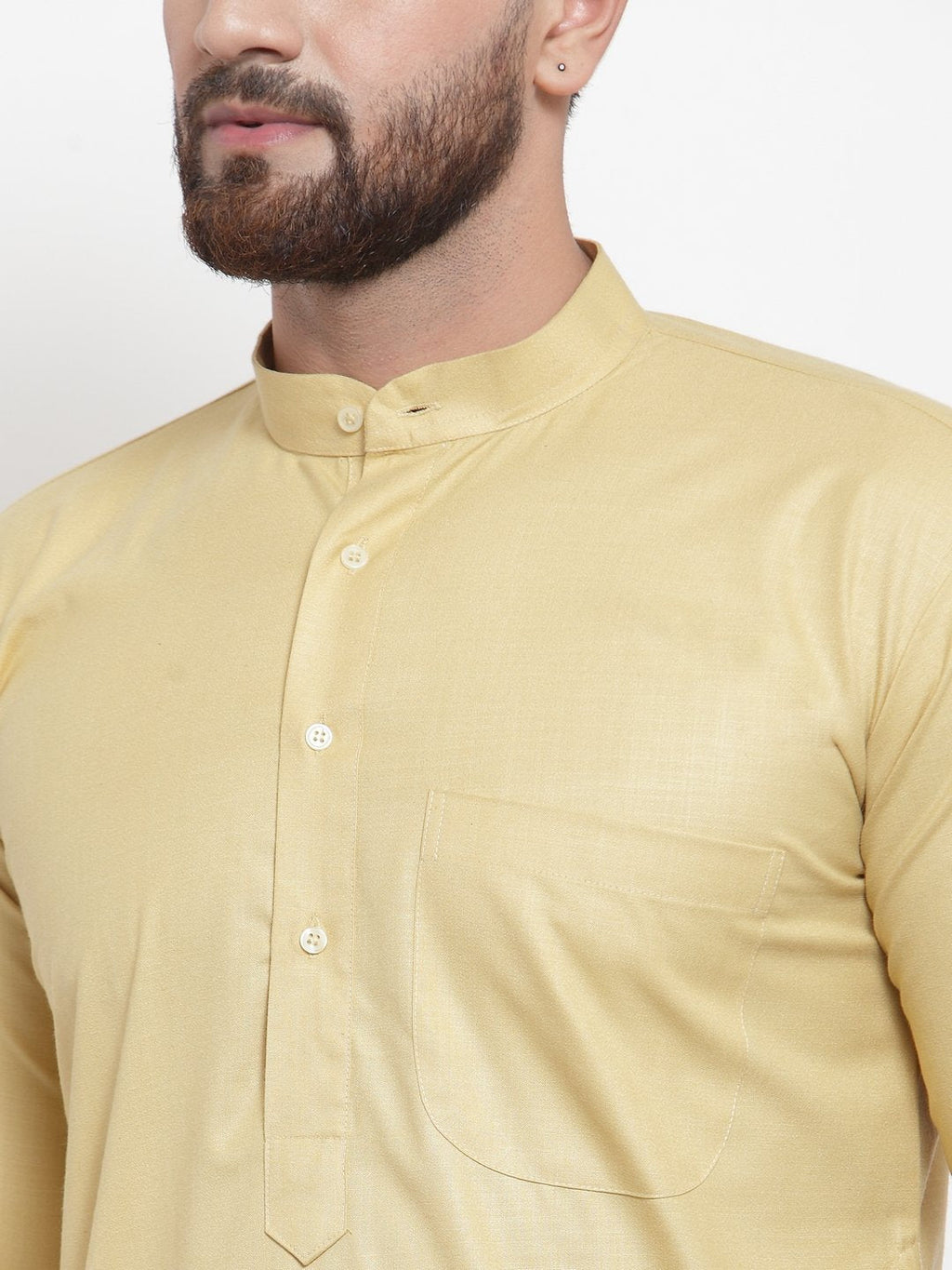 Jompers Men Beige Solid Kurta with Churidar - Distacart