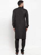 Jompers Men Black Solid Kurta with Churidar - Distacart