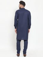 Jompers Men Navy-Blue Solid Kurta Only - Distacart