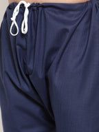 Jompers Men Navy-Blue Solid Kurta with Churidar - Distacart