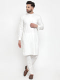 Jompers Men White Solid Kurta with Churidar - Distacart