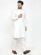 Jompers Men White Solid Kurta with Churidar - Distacart