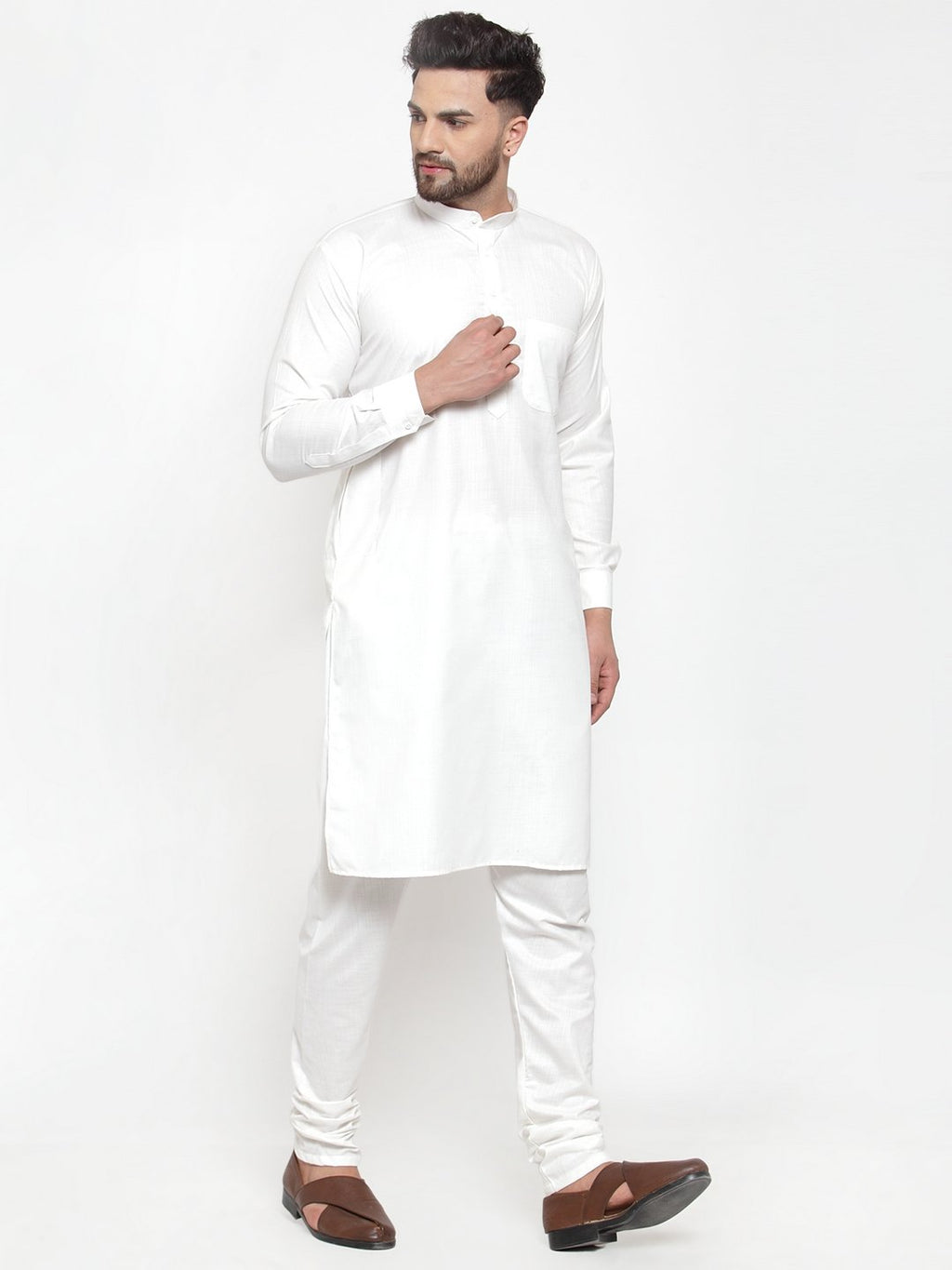 Jompers Men White Solid Kurta Only - Distacart