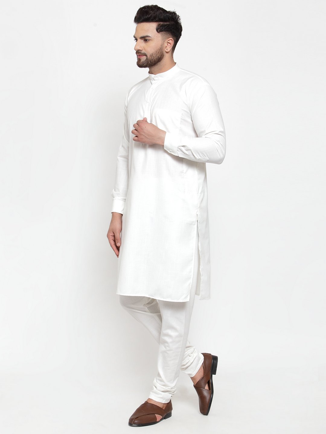 Jompers Men White Solid Kurta Only - Distacart