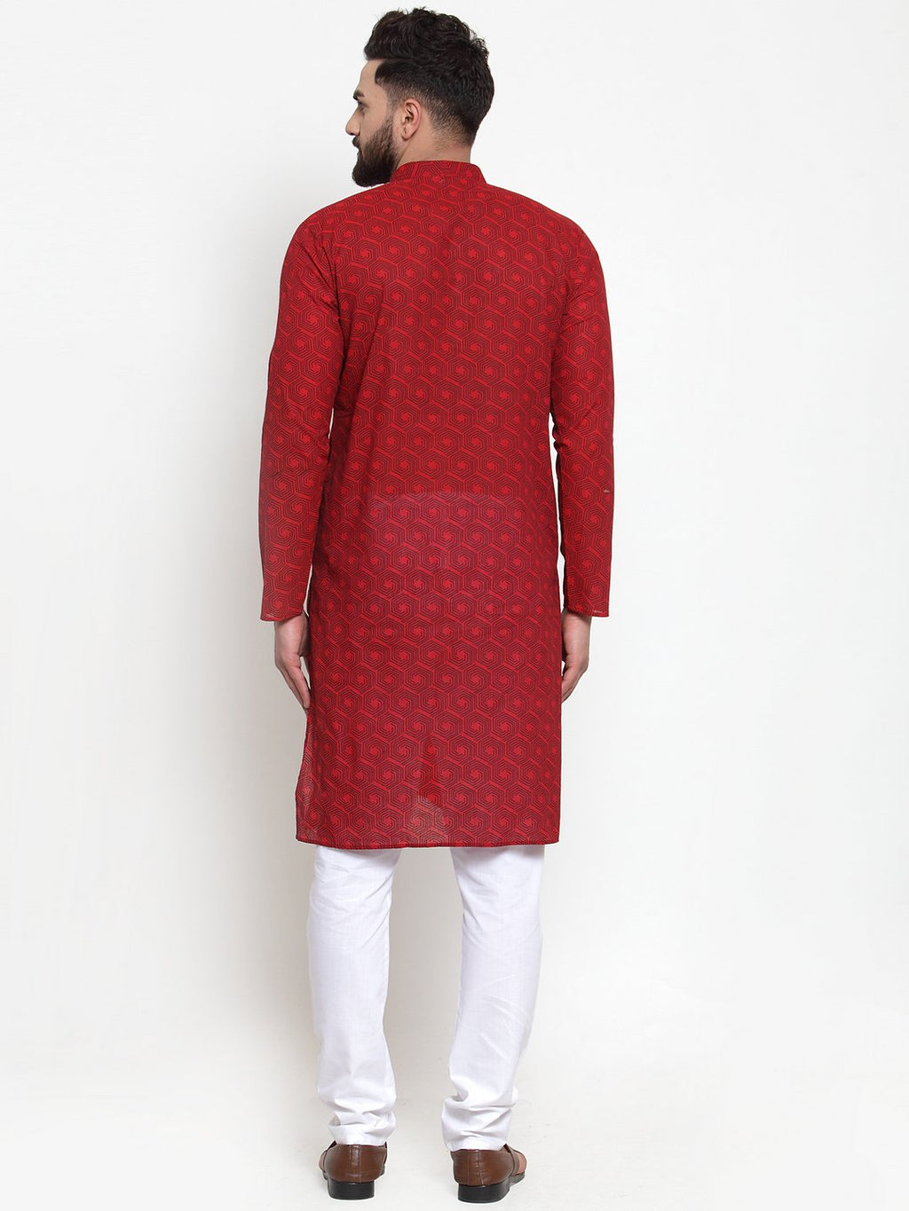 Jompers Men Red Printed Kurta Only - Distacart