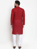 Jompers Men Red Printed Kurta Only - Distacart