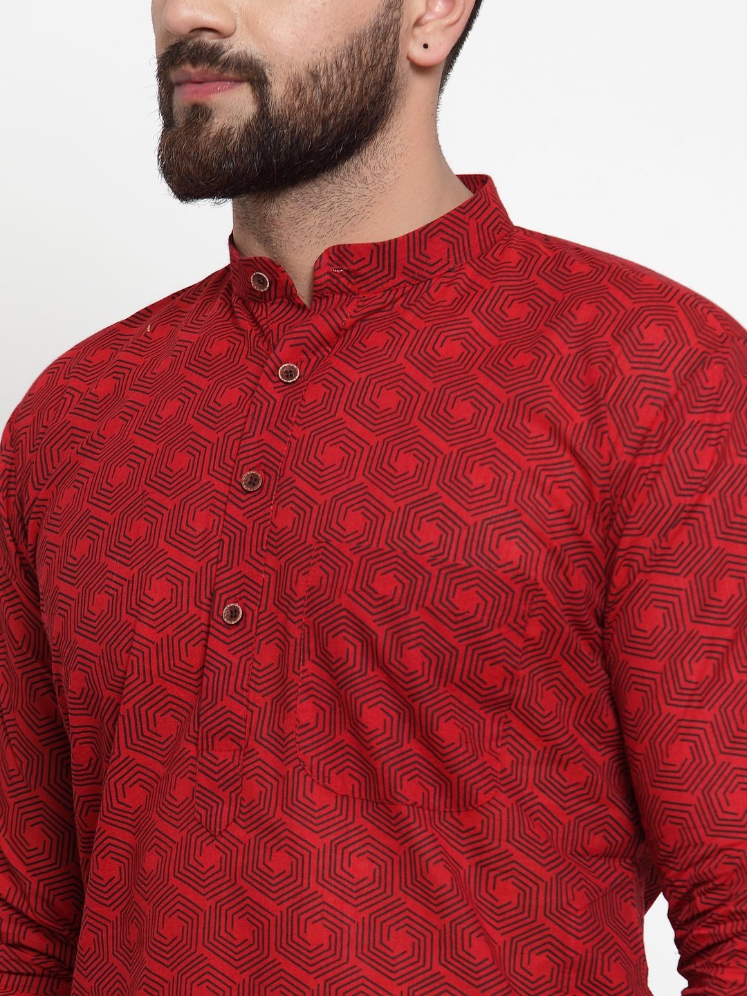 Jompers Men Red Printed Kurta Only - Distacart