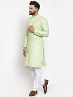 Jompers Men Green Self-design Kurta with Churidar - Distacart