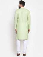 Jompers Men Green Self-design Kurta with Churidar - Distacart