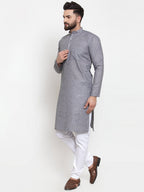 Jompers Men Grey Self-design Kurta Only - Distacart