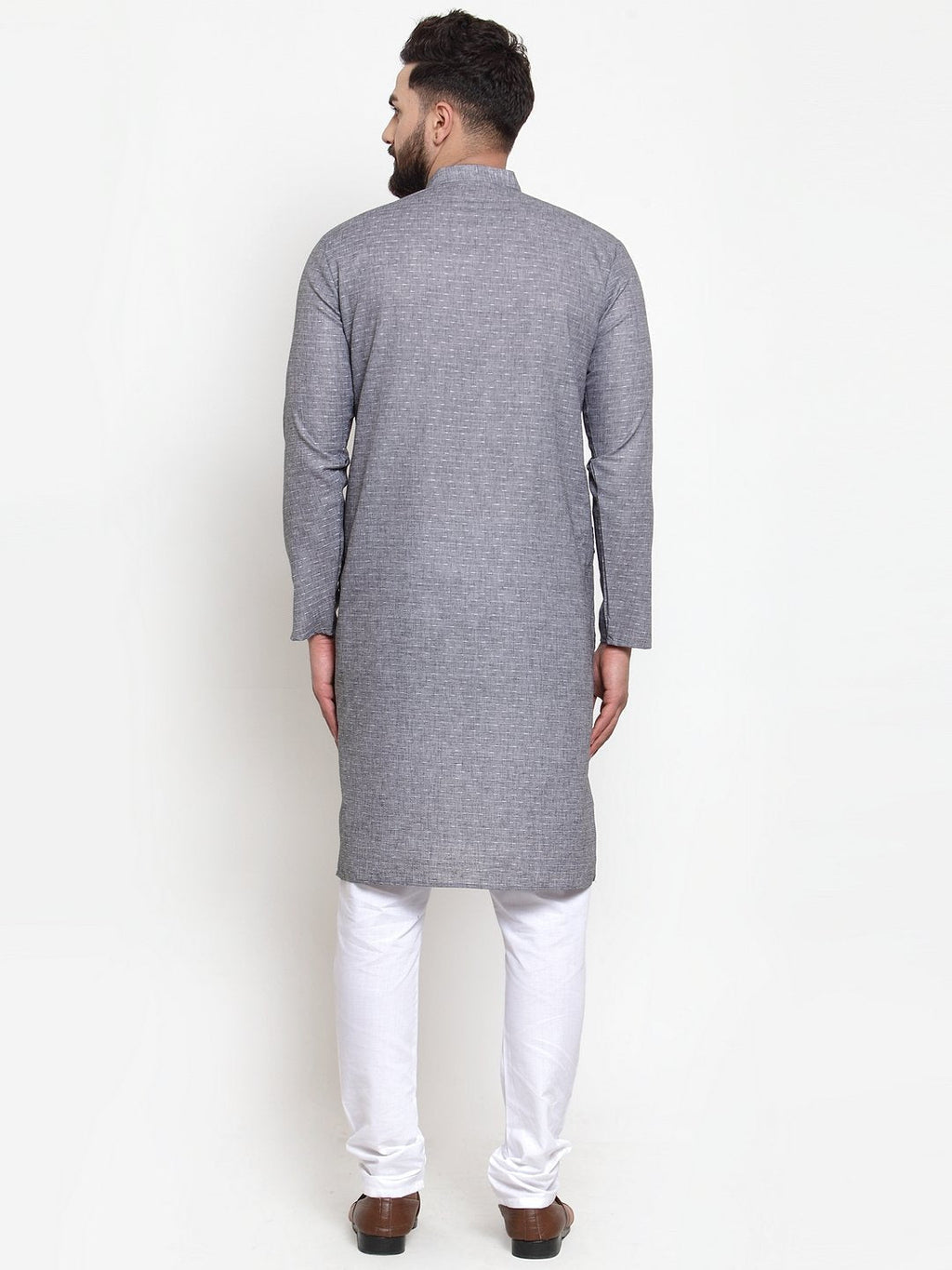 Jompers Men Grey Self-design Kurta Only - Distacart
