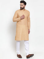 Jompers Men Orange Self-design Kurta with Churidar - Distacart