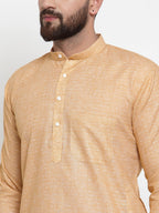 Jompers Men Orange Self-design Kurta with Churidar - Distacart