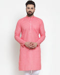 Jompers Men Pink Self-design Kurta Only - Distacart