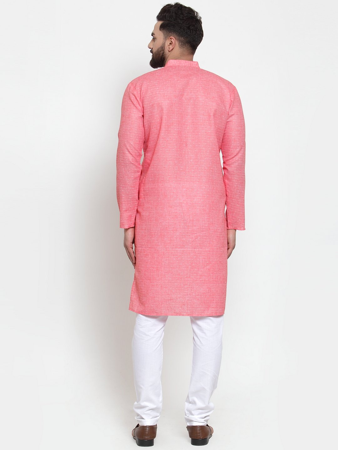 Jompers Men Pink Self-design Kurta with Churidar - Distacart