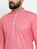 Jompers Men Pink Self-design Kurta with Churidar - Distacart