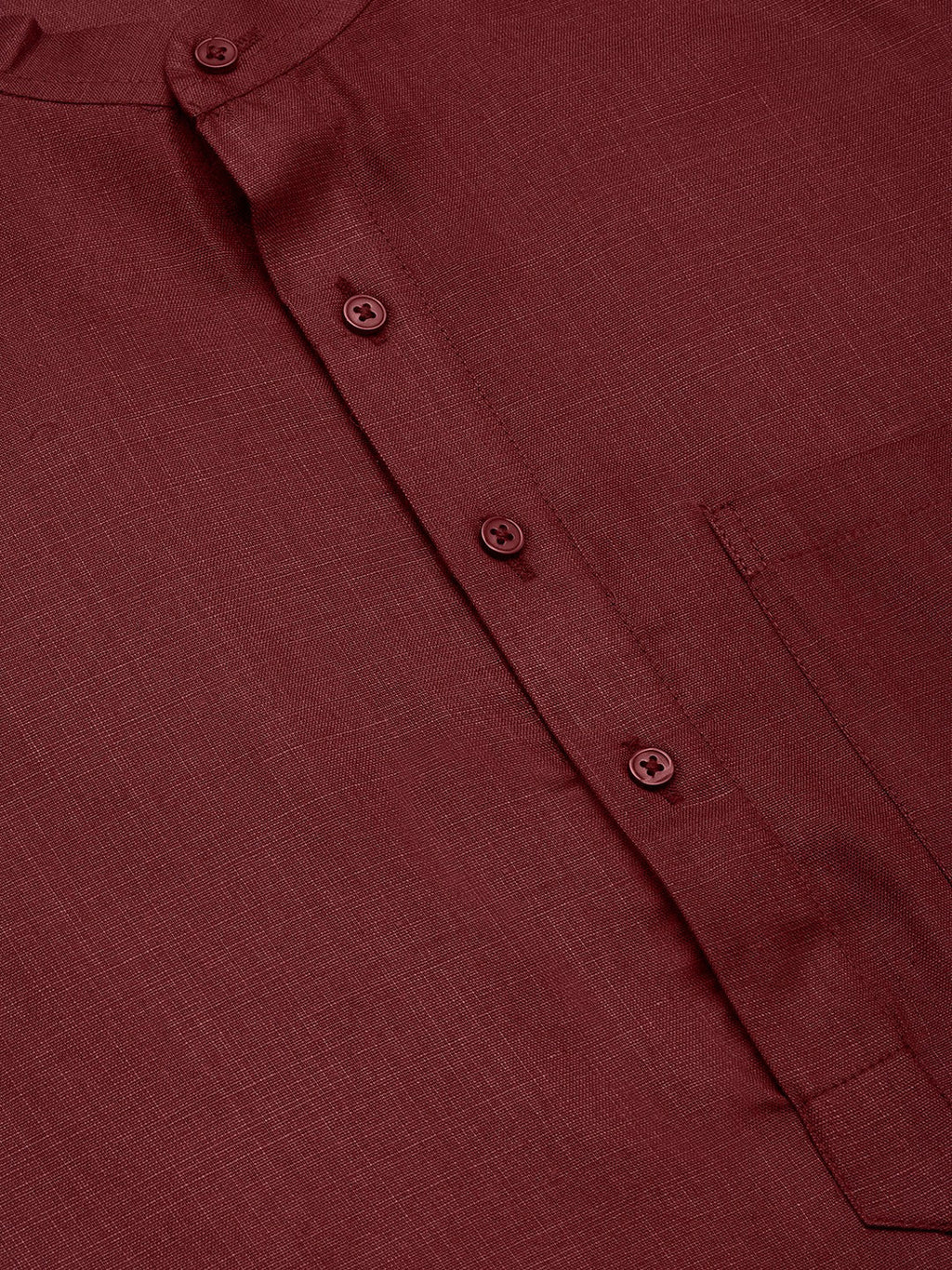 Jompers Men's Maroon Cotton Solid Kurta Pyjama
