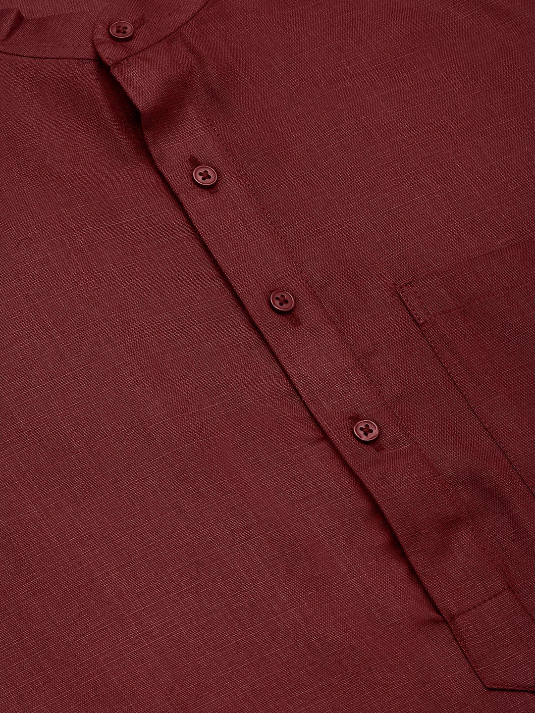 Jompers Men's Maroon Cotton Solid Kurta Pyjama