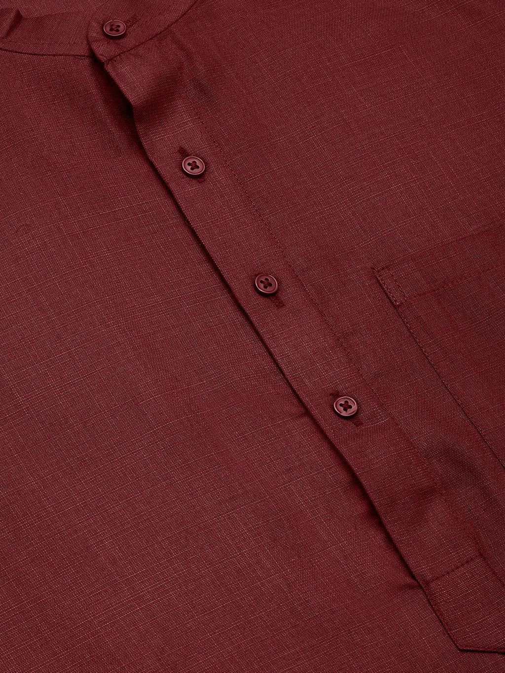 Jompers Men's Maroon Cotton Solid Kurta Only