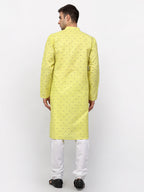 Jompers Men's Lemon Printed Cotton Kurta Payjama Sets