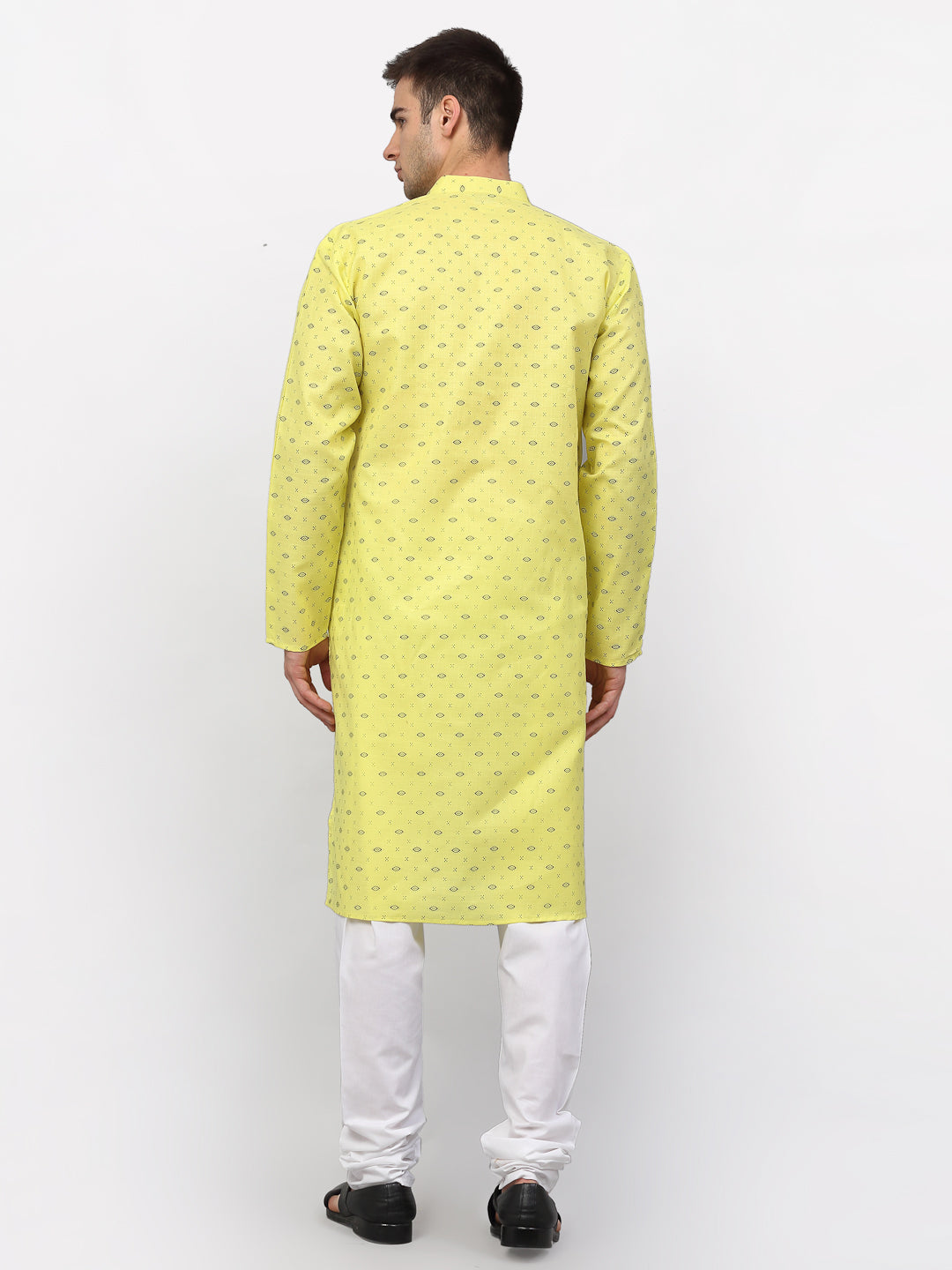 Jompers Men's Lemon Printed Cotton Kurta Payjama Sets