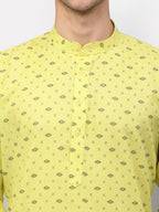 Jompers Men's Lemon Printed Cotton Kurta Payjama Sets