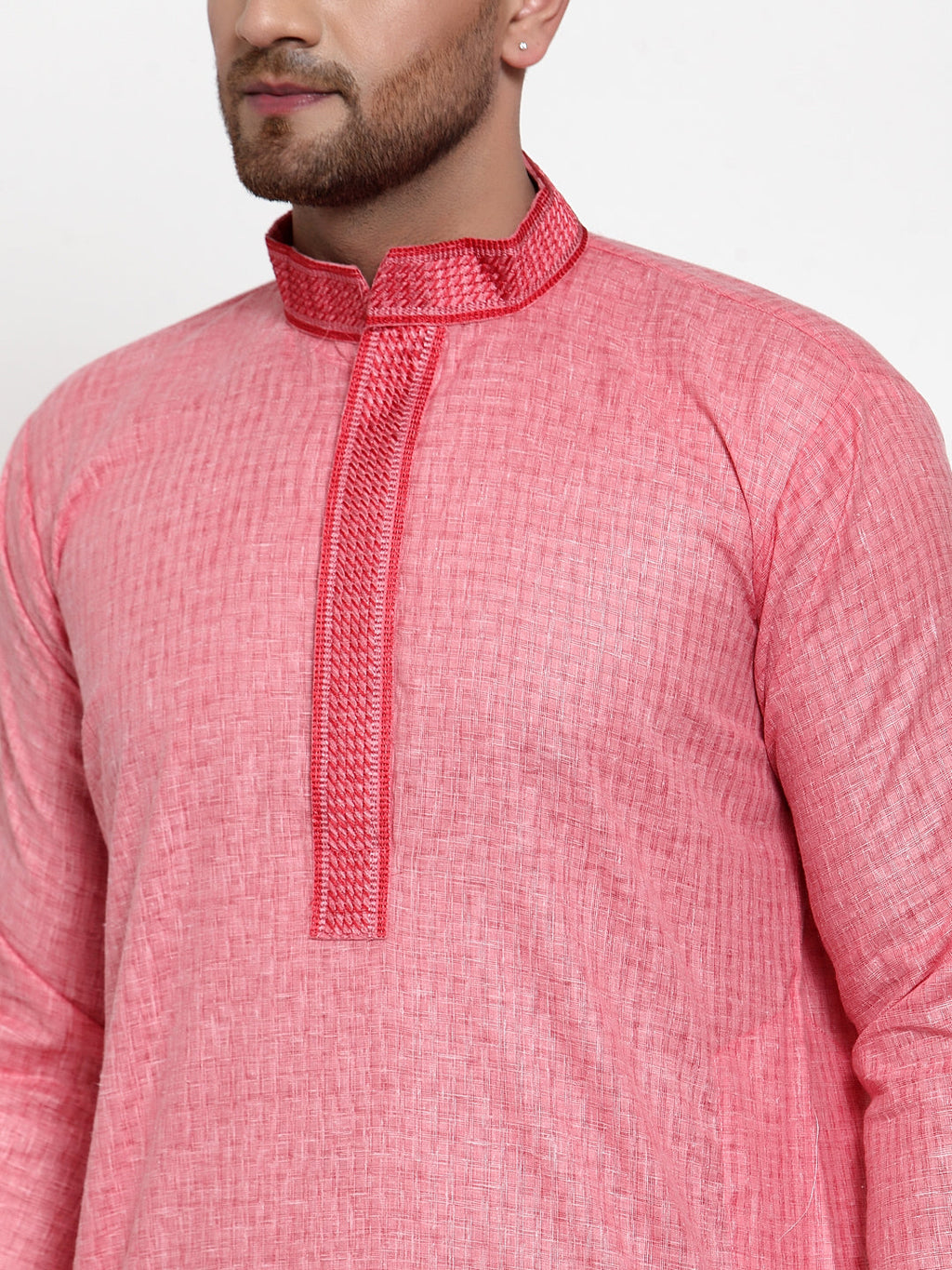 Jompers Men's Pink Woven Kurta Payjama Sets