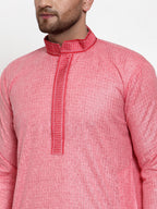 Jompers Men's Pink Woven Kurta Payjama Sets