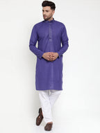 Jompers Men's Purple Woven Kurta Payjama Sets