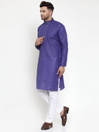 Jompers Men's Purple Woven Kurta Payjama Sets