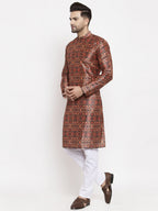 Jompers Men's Multi-Black Printed Kurta Payjama Sets