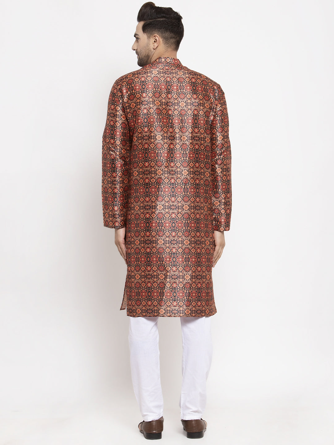 Jompers Men's Multi-Black Printed Kurta Payjama Sets