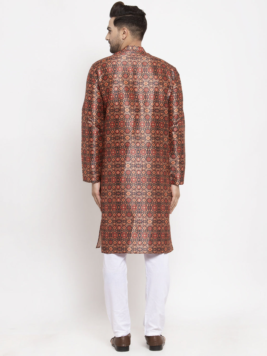 Jompers Men's Multi-Black Printed Kurta Only