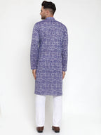 Jompers Men Purple Printed Straight Kurta - Distacart