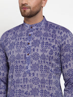 Jompers Men Purple Printed Straight Kurta - Distacart