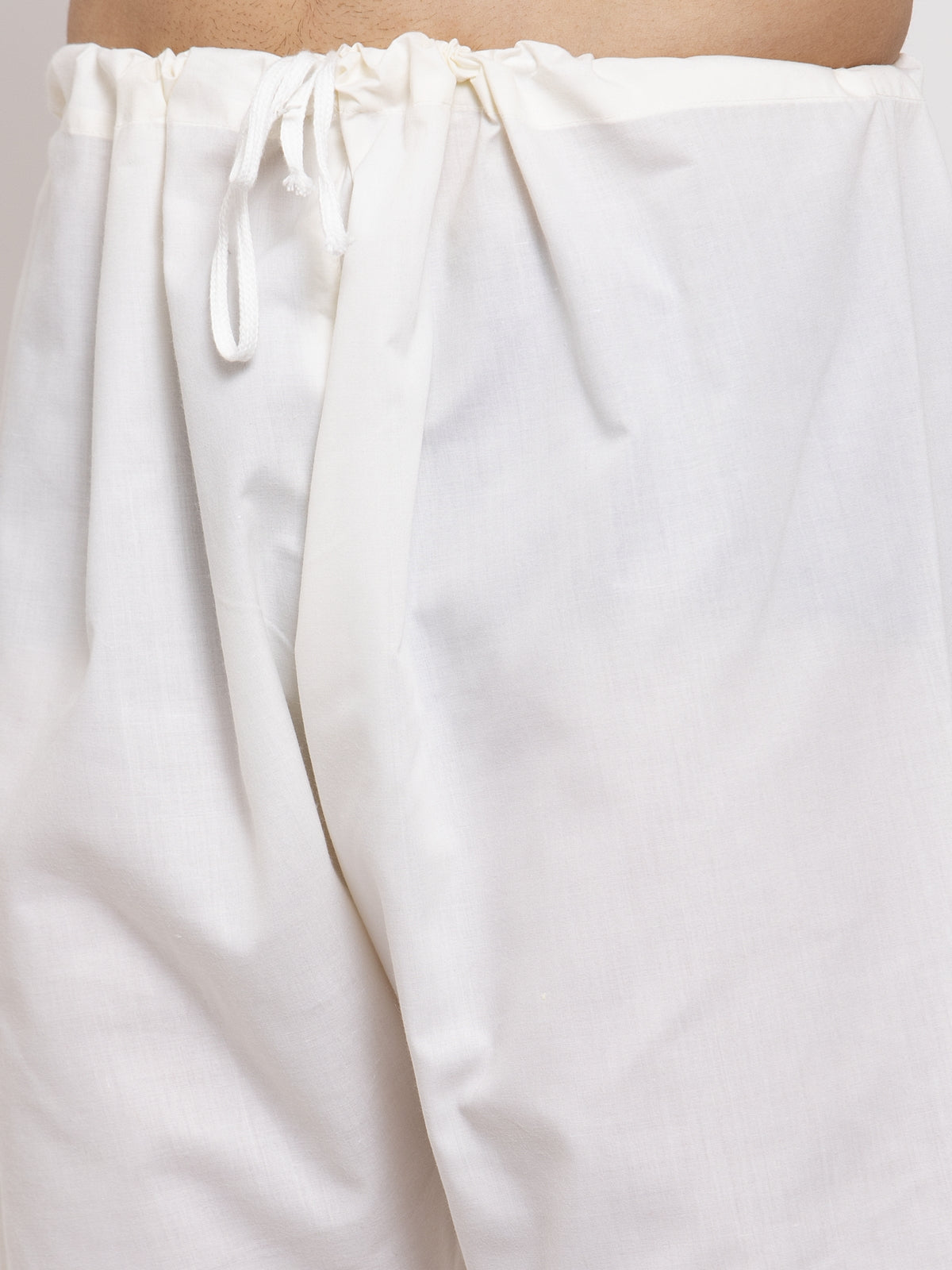 Jompers Men Cream Embroidered Kurta with Pyjamas - Distacart