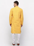 Jompers Men Mustard Chikankari Kurta with Churidar - Distacart