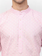 Jompers Men Pink Chikankari Kurta with Churidar - Distacart