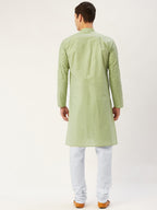 Jompers Men's Pista Embroidered Mirror Work Kurta Pyjama