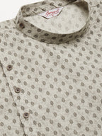 Jompers Men's Grey Cotton printed kurta Pyjama Set